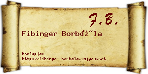 Fibinger Borbála névjegykártya